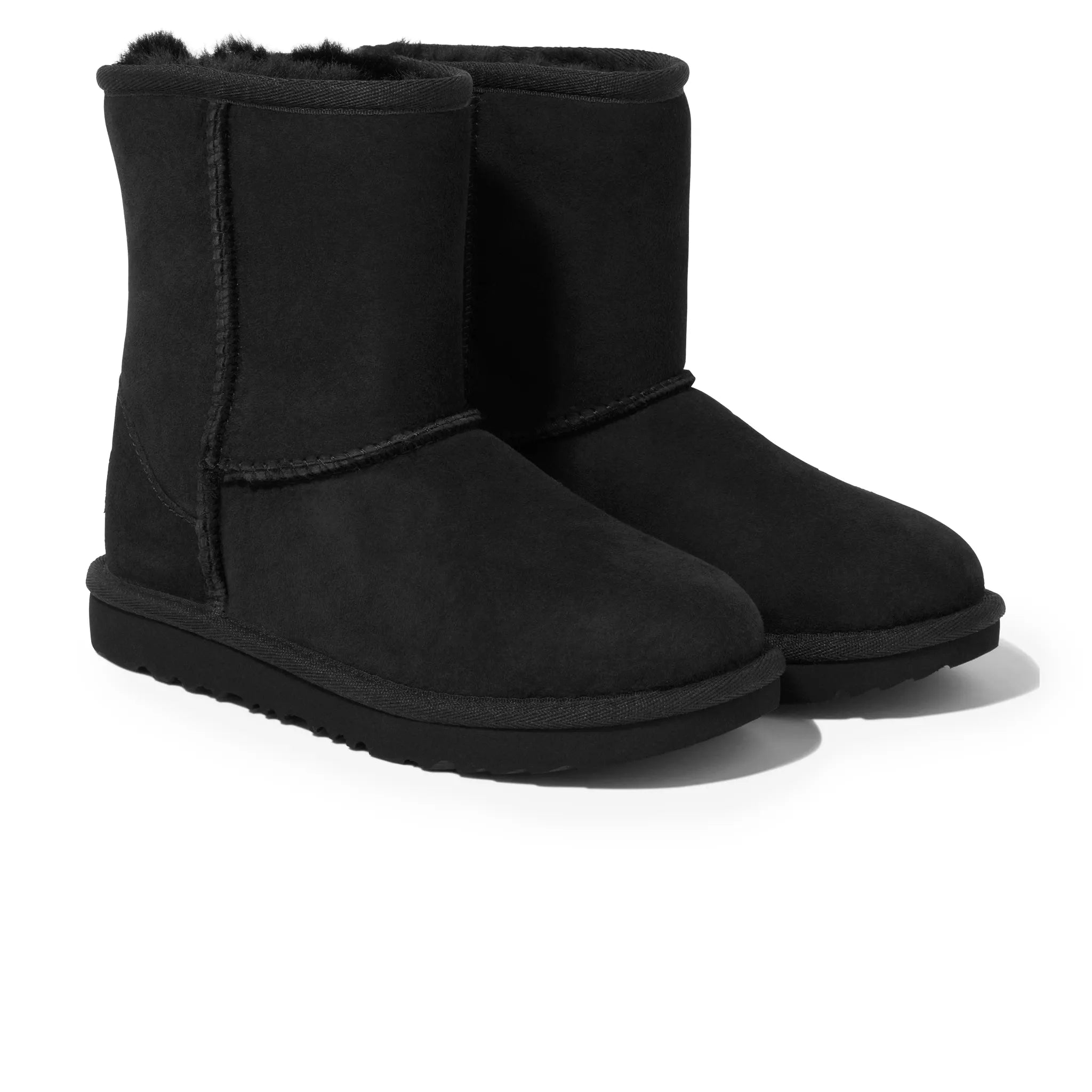 Front Side View of UGG Classic II Sheepskin Kids Black Boots UGGS2001150214
